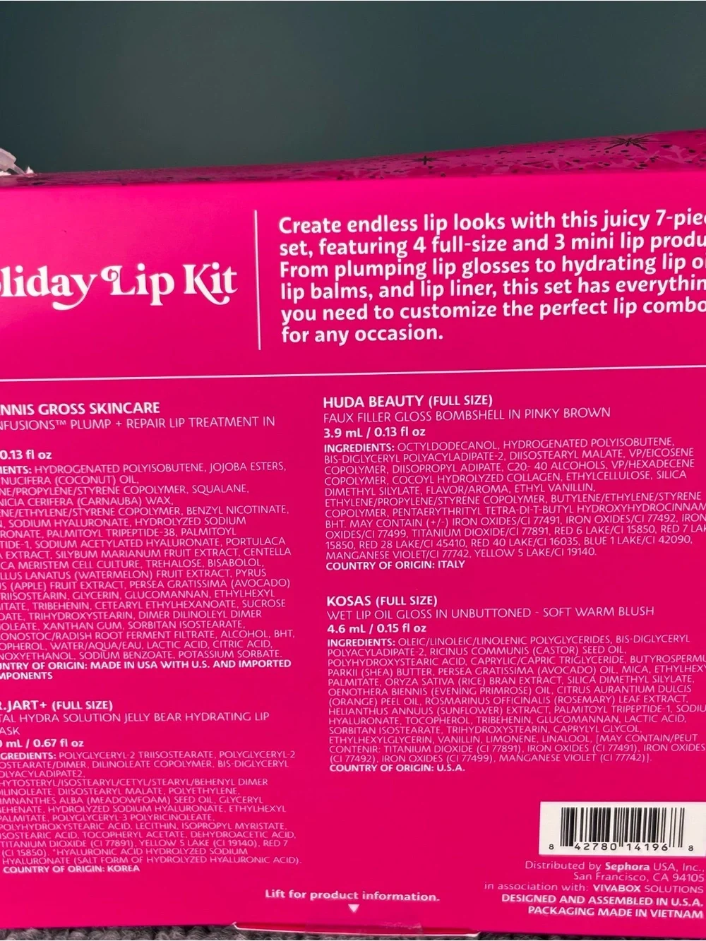 Sephora Favorites Lip Value Set Holiday 10 Pc Bag Kit LIMITED EDITION New